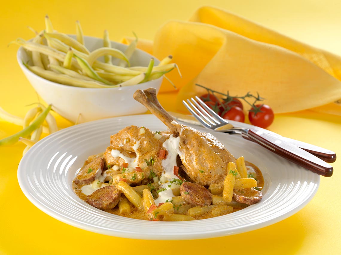 Курица со стручковой фасолью по-бороньои